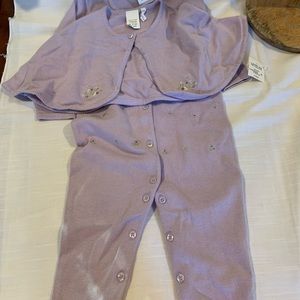 Little Me 18 months Lavender Two piece Romper w shawl Girls